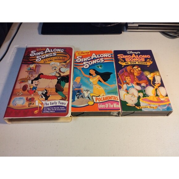 Disney Sing Along Songs VHS Lot of 3 - Beauty & The Beast, Pocahontas - Picture 1 of 7